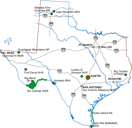 national parks in texas map Texas national parks in texas map